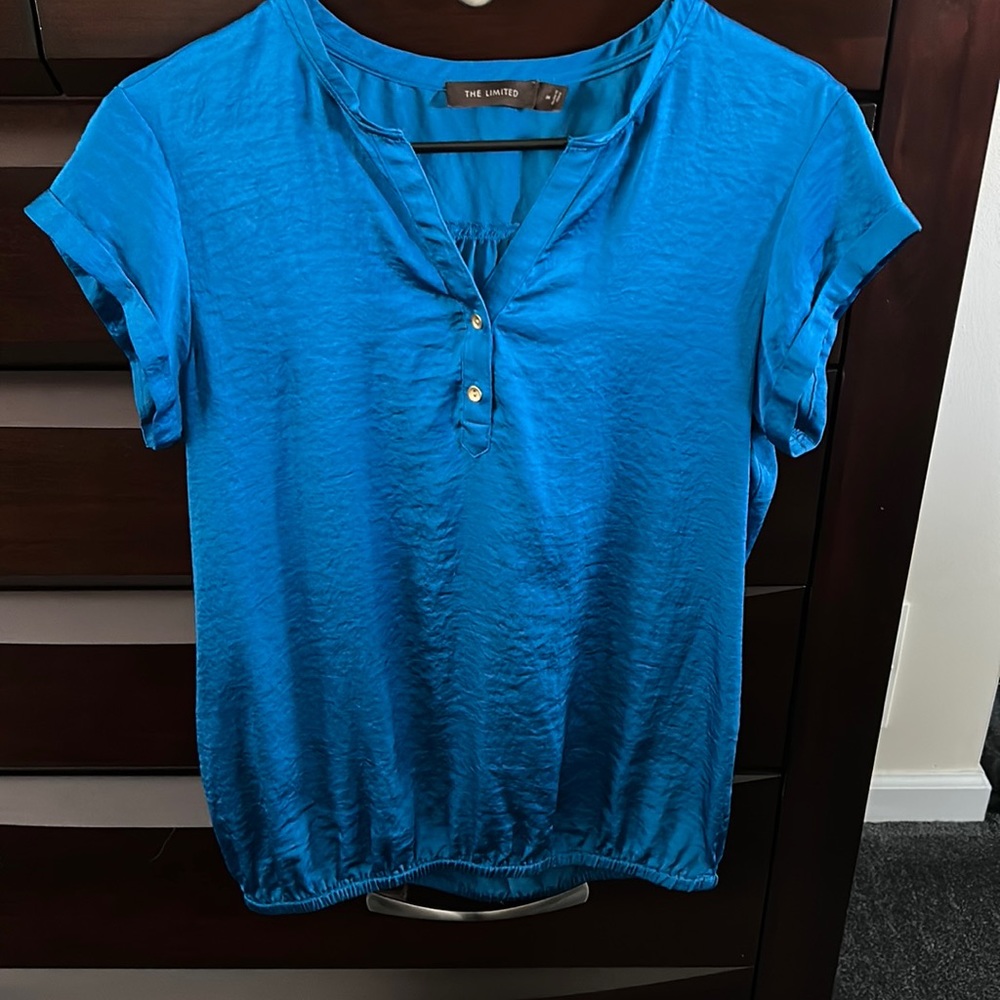 Royal blue cap sleeve shirt